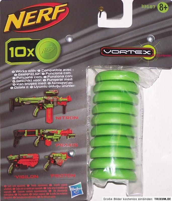 NERF Vortex 10 Schuss AMMO Refill Disc für NERF VORTEX BLASTER