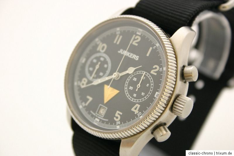 JUNKERS Fliegeruhr Chronograph   Glasboden   Handaufzug   P 3133