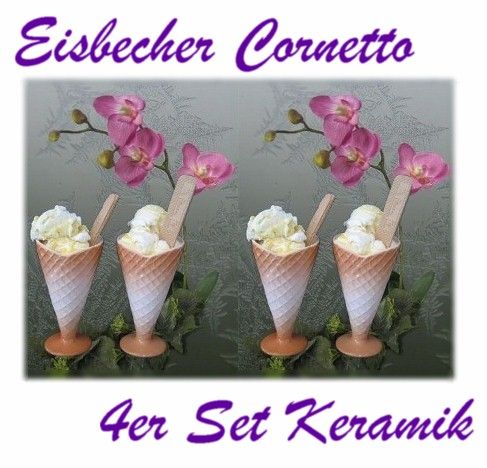 Cornetto Eisbecher aus Keramik. 27 cl, Durchmesser 95 mm, Höhe 160 mm