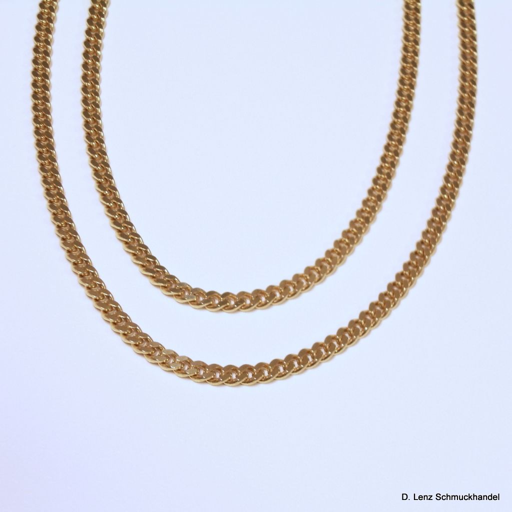 Panzerkette Gold 585/14Kt 50 cm lang, massiv B 2,4 mm