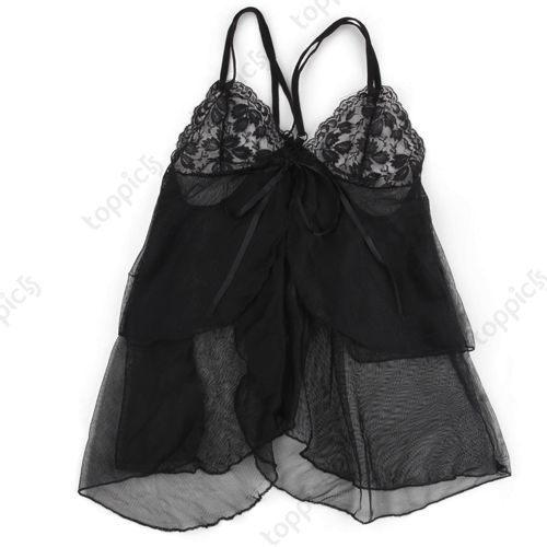 Sexy Spitze Dessous Negligee Reizwäsche Nachtwäsche mit G String