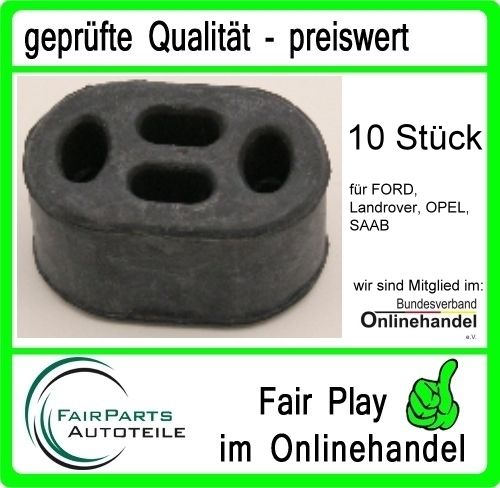 10 x Auspuff Gummi Halter Ford Opel Saab 255 593 81258