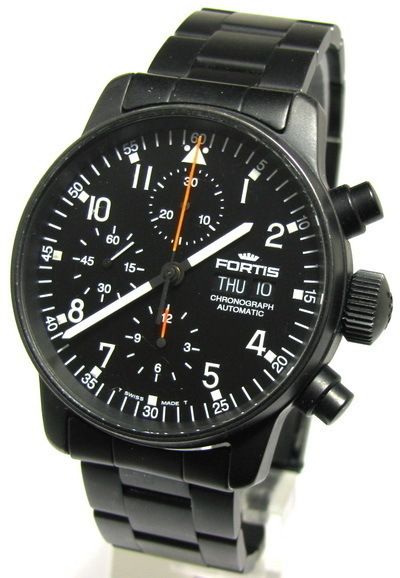 FORTIS black PVD Flieger Chronograph Automatik Ref 597.18.11 M