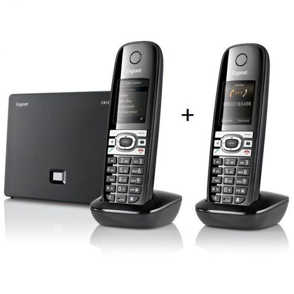 Gigaset C610 IP + C610H Mobilteil Duo schwarz Festnetz Telefon VoIP