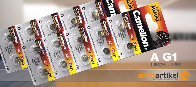 20x AG1 Uhrenbatterien A G1 LR 621 Camelion Batterien