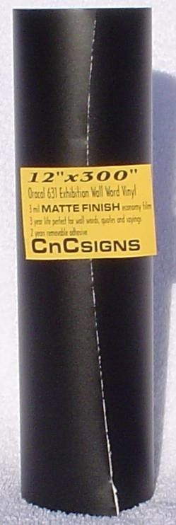 Oracal 631 Matte Black Removable Vinyl 12 x 300 Roll