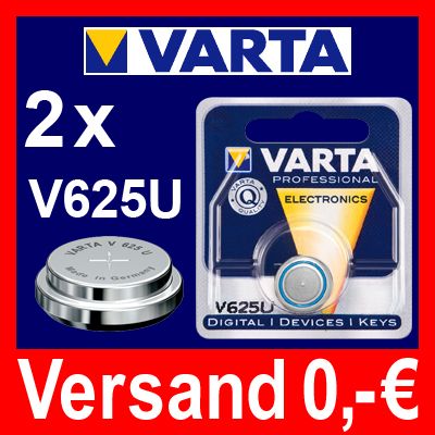 2x V625U Knopfzelle LR9 PX625A EPX625G VARTA Blister°