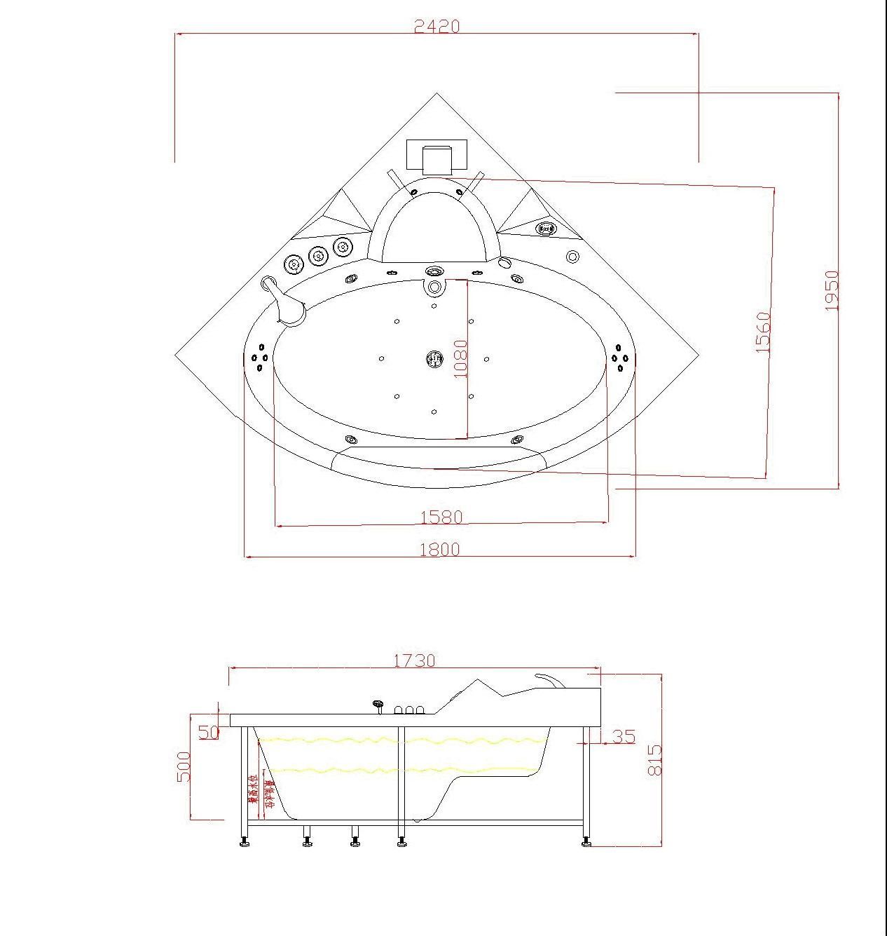 Whirlpool Luxemburg 172 x 172 cm LED Jet´s, weiß