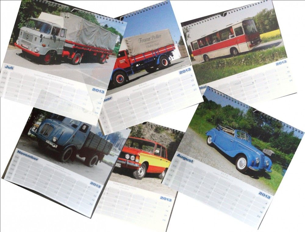 DDR Oldtimer Fahrzeug Kalender 2013  OSTTIMER  30 x 30cm PKW, LKW