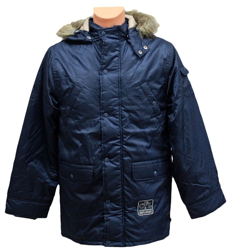 NEU Warme Jungen Winterjacke, Steppjacke marine, Kapuze, Gr. 152, 158