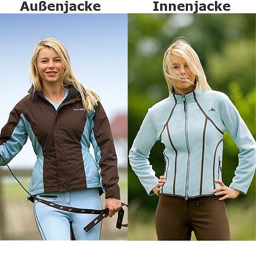 Reitjacke + Fleecejacke wasserdicht schokobraun XL