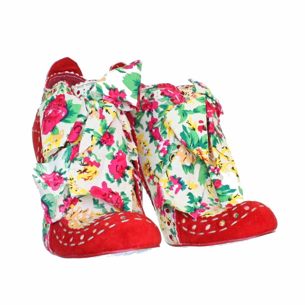 Stiefelette Damen Irregular Choice Abigails Rot Blumenmuster