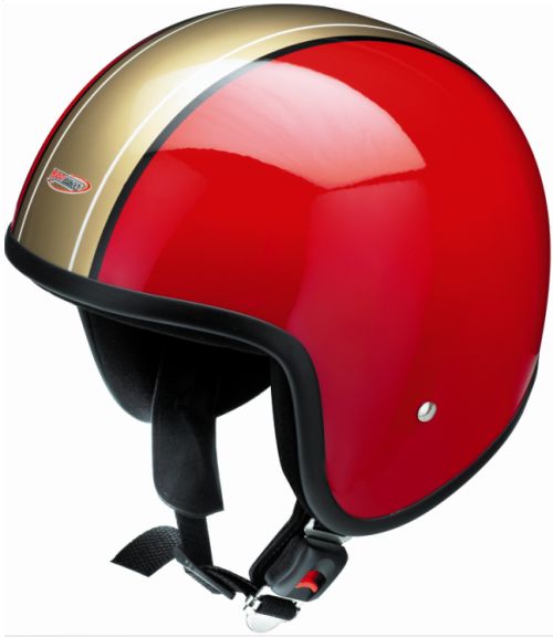 Nostalgie Redbike Jethelm RB 656 Gr. L rot gold kleine Helmschale