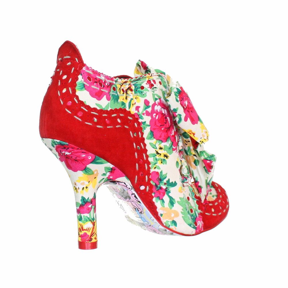 Stiefelette Damen Irregular Choice Abigails Rot Blumenmuster