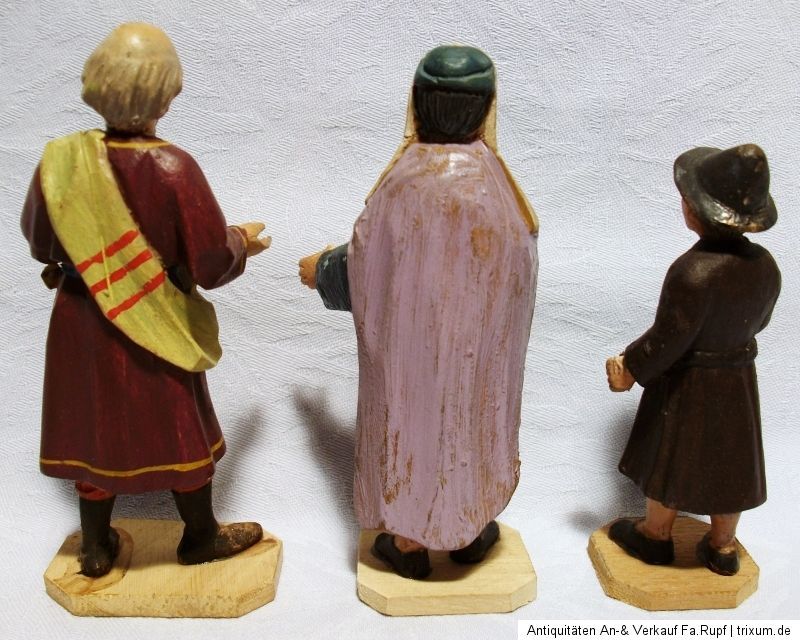 Uralt Erzgebirge Weihnachts Pyramide m.Holz Krippefigur A.Schroer