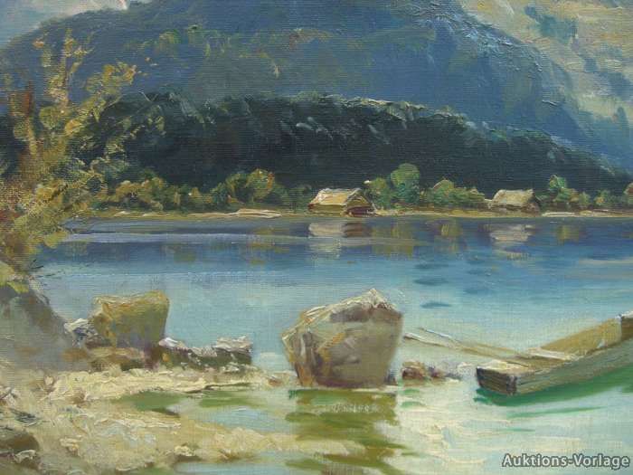 KARL RICHTER *1927 MÜNCHEN °EIBSEE MIT ZUGSPITZE ÖLGEMÄLDE ALPEN