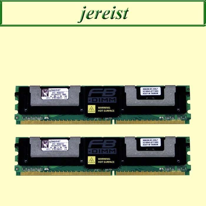 Kingston 2GB (2x 1GB) DDR2 PC2 5300F 667MHz FBDIMM CL5 ECC KTD WS667