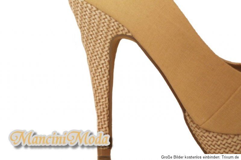 PLEATEAU PUMPS PEEP TOE HIGH HEEL GEKNÜPFTEM PLEATEAU 35 36 37 38 39