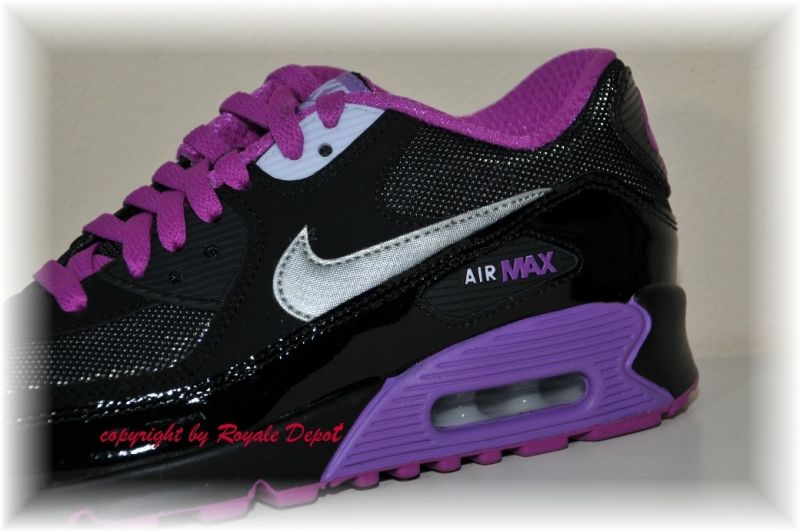 NIKE AIR MAX 90 2007 GS 345017 009 schwarz lila günstig Gr 36 37 38