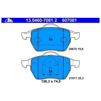 ATE 13.0460 7081.2 BREMSBELÃ GE VORNE AUDI A3 (8L1) TT ROADSTER (8N9