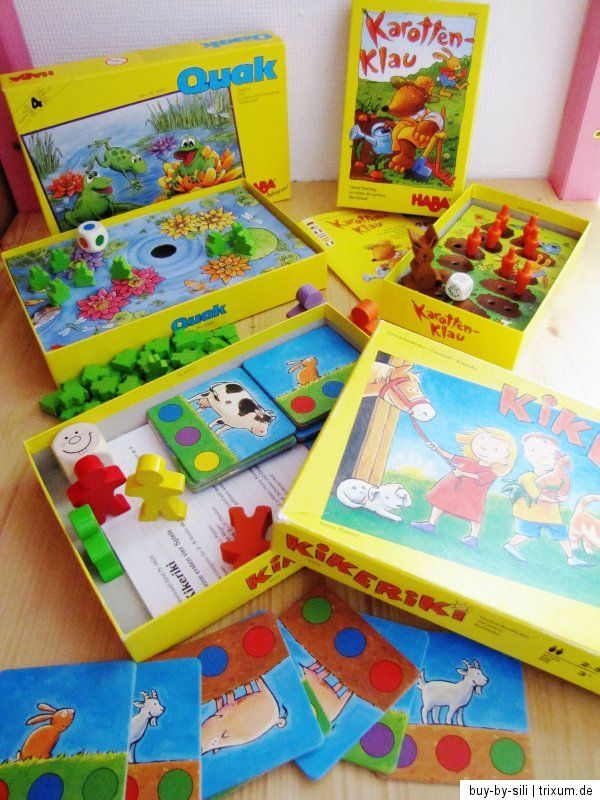 HABA Spiele PAKET Spielesammlung QUAK   Karotten Klau   KIKERIKI AB 3