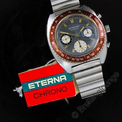 Eterna Tri Compax Valjoux 726 Kaliber Edelstahl Chronograph 3