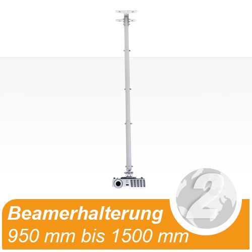 Teleskop Beamer Deckenhalterung Beamerhalterung WEISS Schwenk u