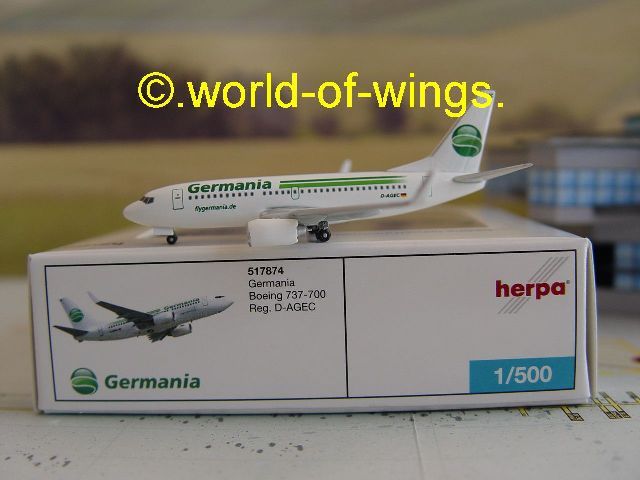 Germania Boeing B 737 700W D AGET Herpa Wings 517874