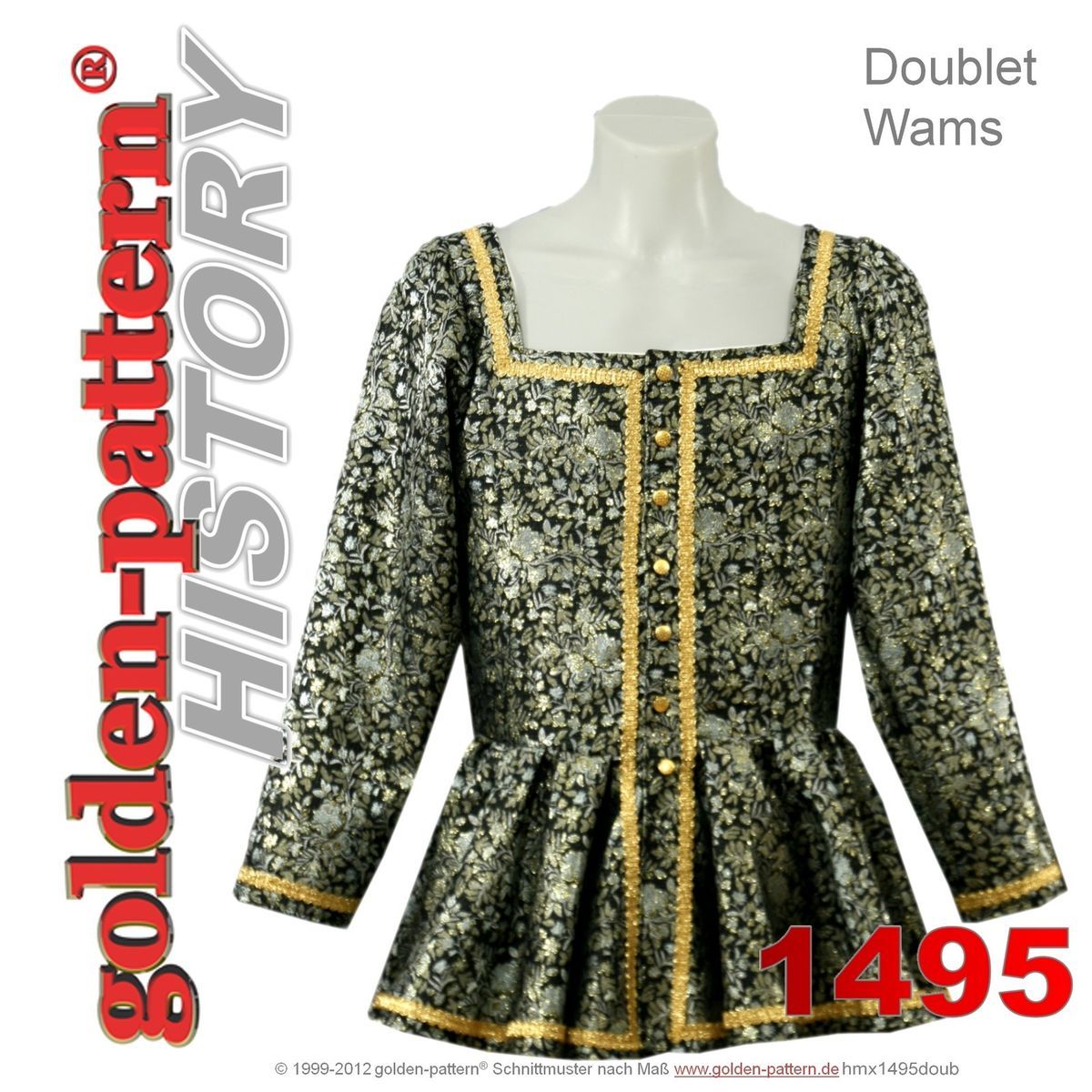 History sewing pattern MEDIEVAL DOUBLET / WAMS (ca.1495) Men Boys