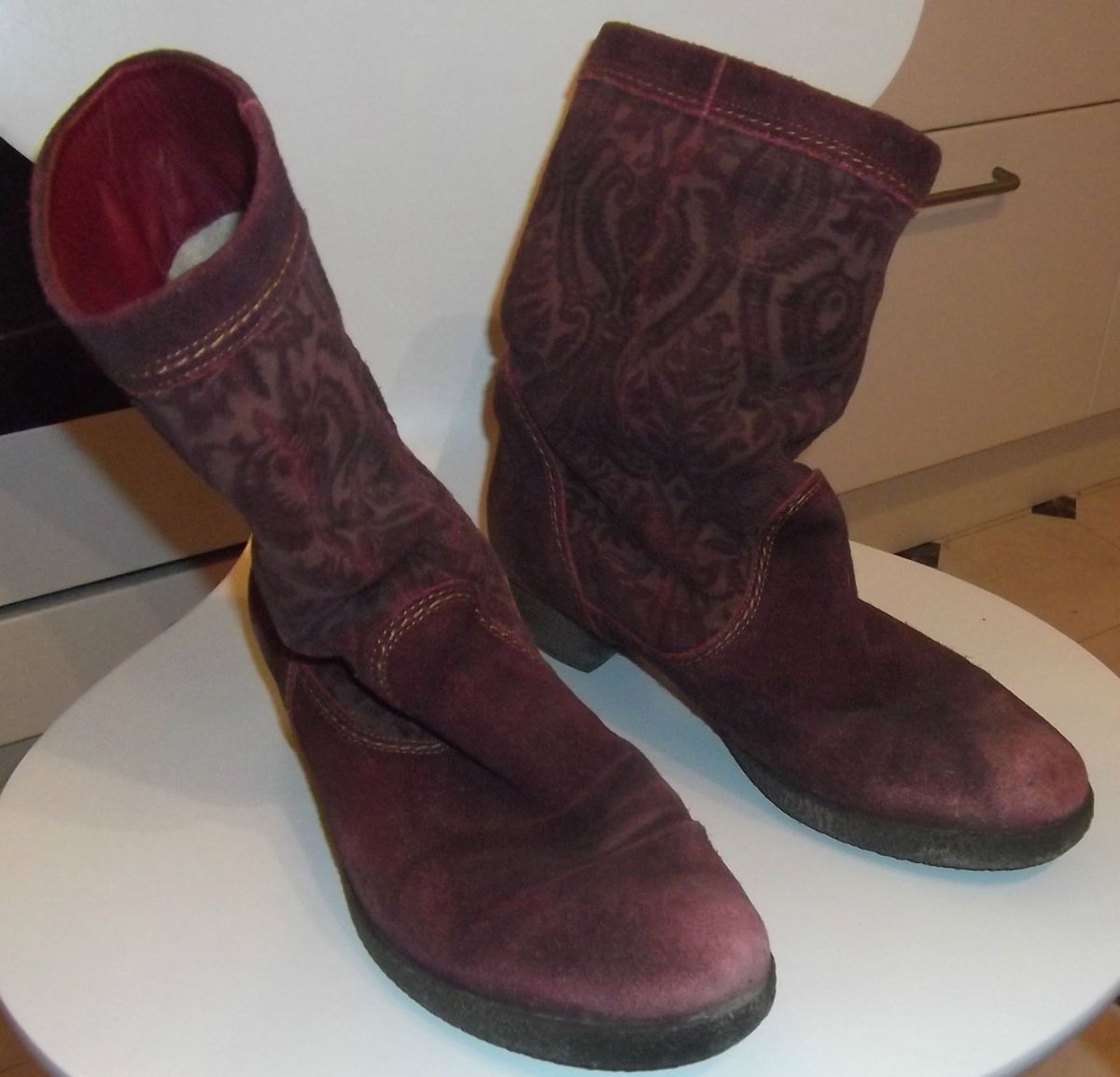 Think bordeauxrote Raulededer Stiefel Stiefelette Alyna Gr 39 getragen