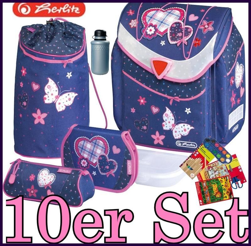 Herlitz Schulranzen 10er Set Heidi Butterfly Herz Super komplett Set