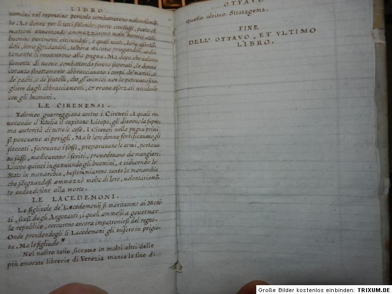 STRATAGEMI POLIENO VENEDIG 1552 PERGAMENT HANDSCHRIFT