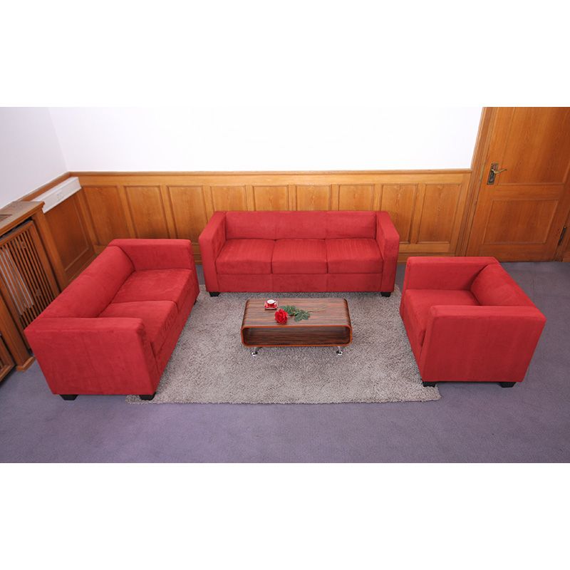 Sofagarnitur Couchgarnitur Loungesofa M65, Leder, Mikrofaser