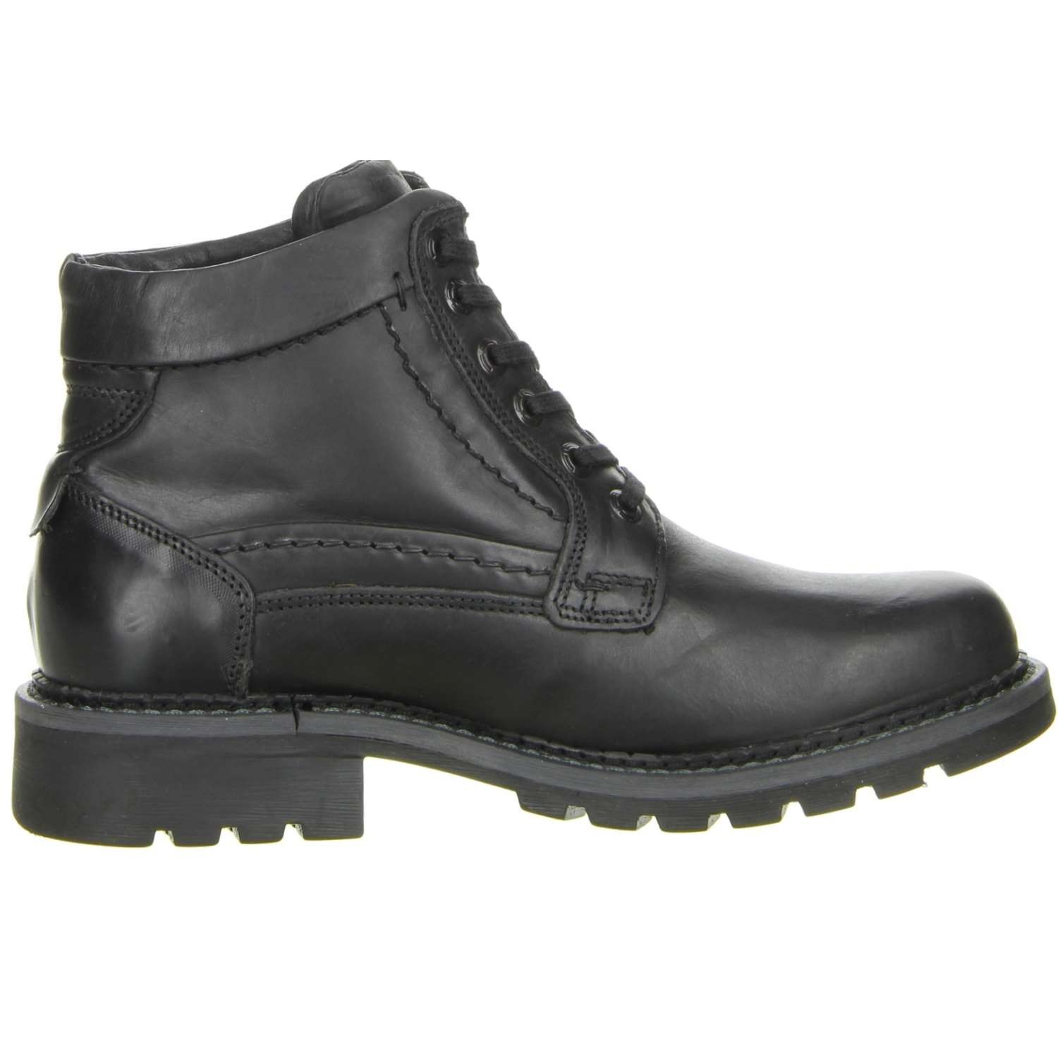 KLONDIKE Herren Winterstiefel Lederstiefel schwarz