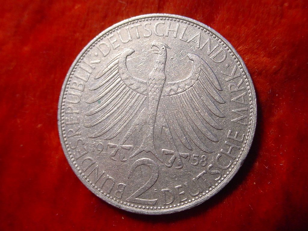 DM DEUTSCHE MARK BRD 1958 BUNDESREPUBLIK DEUTSCHLAND MAX PLANCK 1858