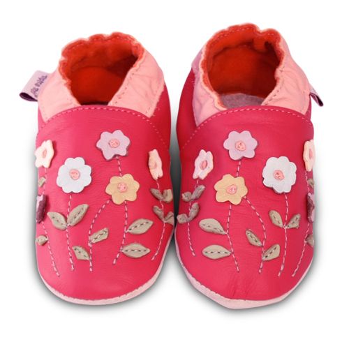 BABYSCHUHE KRABBELSCHUHE SUPERWEICHE LEDER NEU Fuchsie