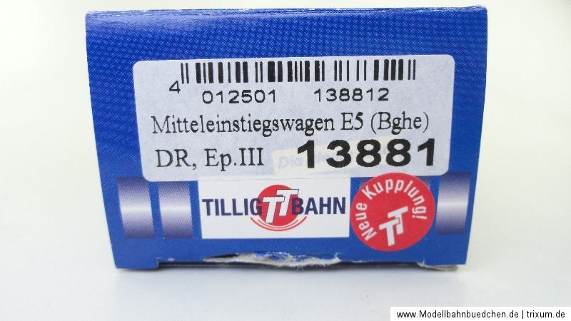 Tillig 13881   Mitteleinstiegswagen E5 2.Klasse der DR