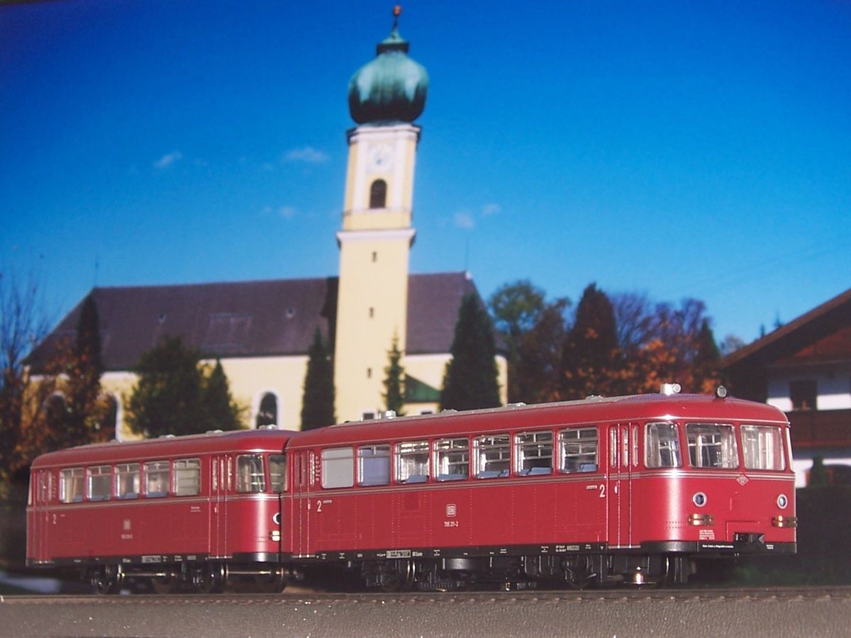 Fleischmann H0 4407 Schienenbus 795 + 4408 Schienenbus Beiwagen 995