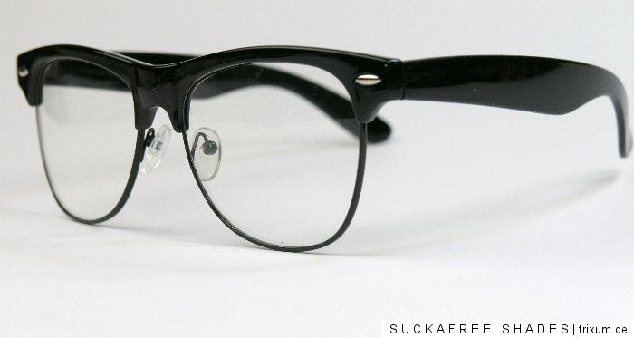 50er 60er Jahre Retro Brille Nerd Style Halbrahmen Metallfassung