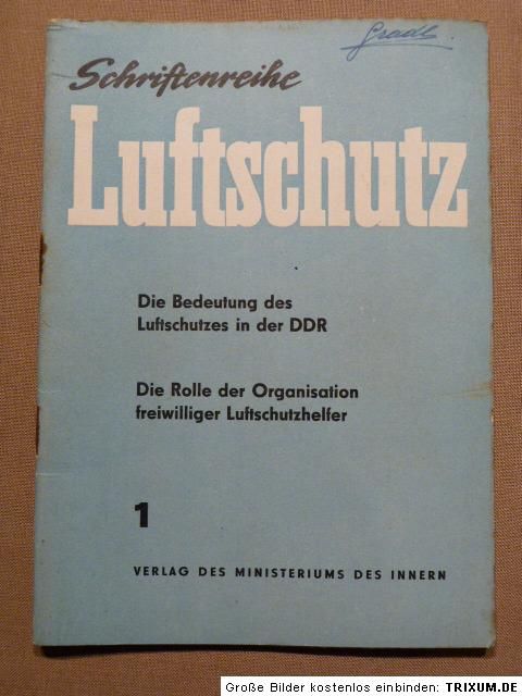 Luftschutz Bd.1, Die Bedeutung des Luftschutzes in der DDR, MDI 1959