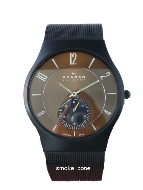 Skagen Herrenuhr / Herren Uhr Braun TITAN Titanium OVP NEU 805XLTBD