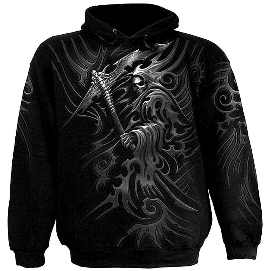 Spiral Tribal Reaper Wrap Hoodie, Gothic Kupuzen Pullover Gr. M XXL