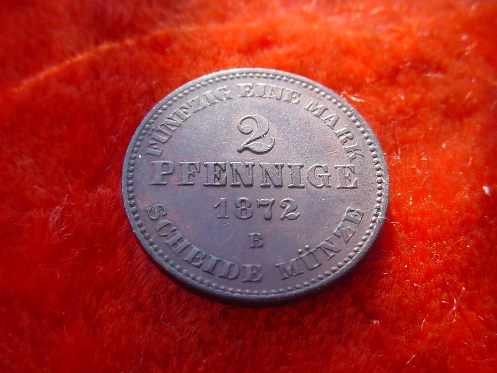 1010 2 Pfennig 1872 Mecklenburg Schwerin Friedrich Franz III