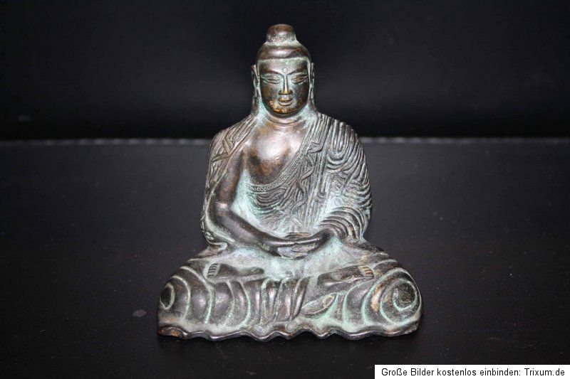 alte China chinsische Bronze Buddha Statue Skulpture Figur old chinese