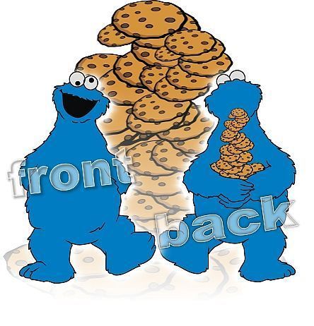 man woman t shirt front & back COOKIE MONSTER Krümelmonster