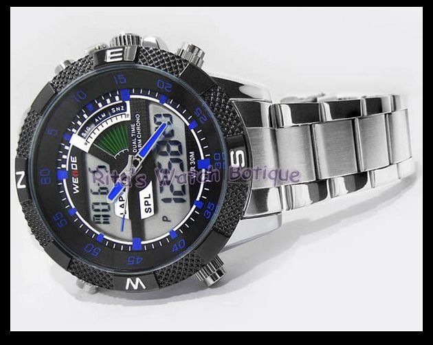 Weide watch WH 1104 analog digital EL backlight watch dual movement