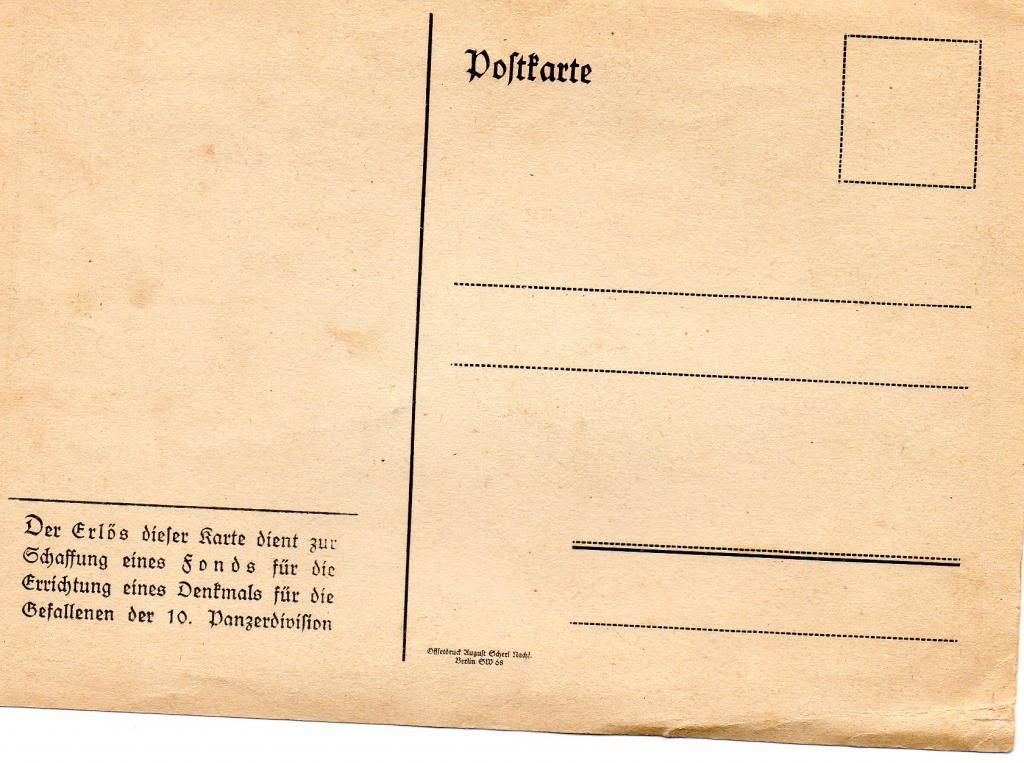 Top Original Postkarte 10 Panzer Division Frankreich 1940 mit