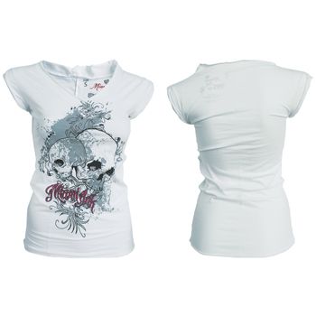 Miami Ink White Skulls Girlie T shirt Neu***