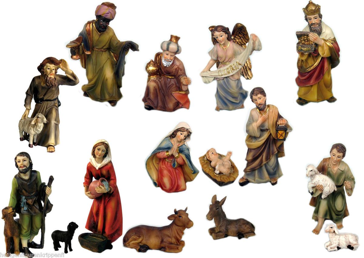 KRIPPENFIGUREN KRIPPENZUBEHÖR WEIHNACHTEN 15 TEILE FIGUREN 11cm