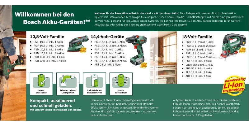 ionen ladegeraet 2 607 225 513 1 akkupack 2 607 336 863 1 koffer